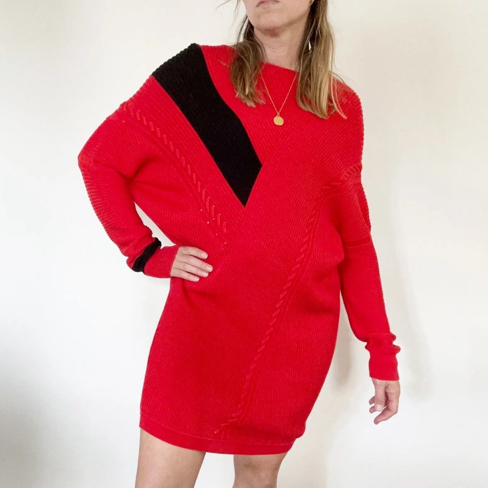 Rag and Bone Red Black Knit Dress Size XS